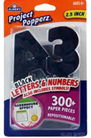 Project Popperz:  Black Letters & Numbers 