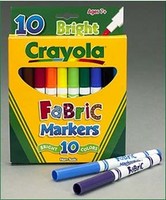 Crayola Fabric Markers, 10 Colored Fabric Markers Red, Brown