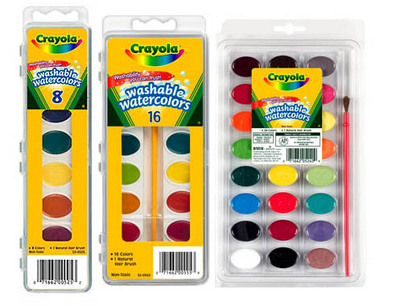 Crayola Washable Watercolor Paint Set, Square Pan, 8 Assorted Colors 
