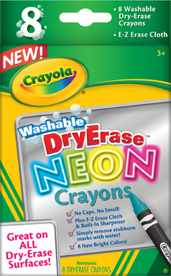 Crayola Neon Dry Erase Crayon 8 Pack, Crayons